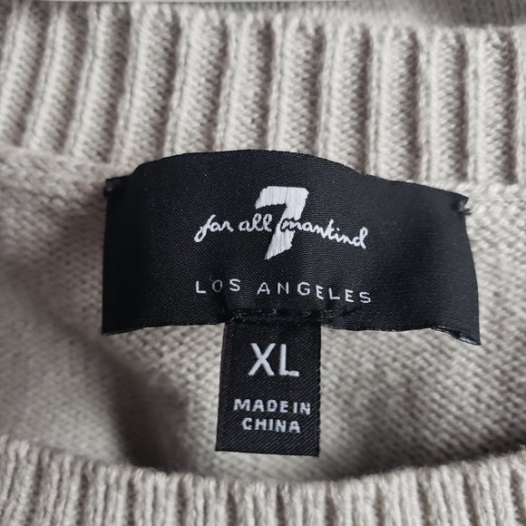 7 For All Mankind Los Angeles Knit Sweater Size XL - Picture 2 of 4